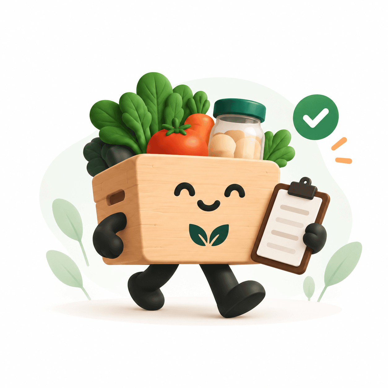 Pantry mascot marking a successful sign-in